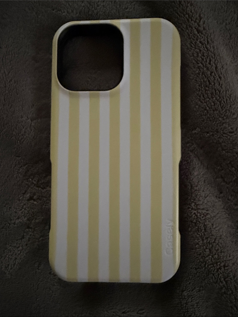 Casely Yellow and White Striped iPhone 16 Pro Max Case